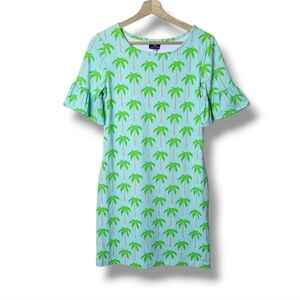 Sailor Sailor Palm Tree Dress Ruffle Sleeves Size XS